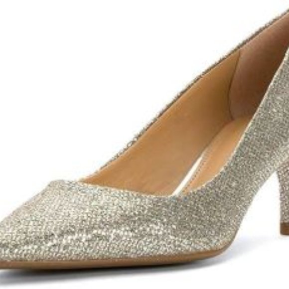 Michael Kors Flex Mid Pump Silver Sand - Picture 1 of 9